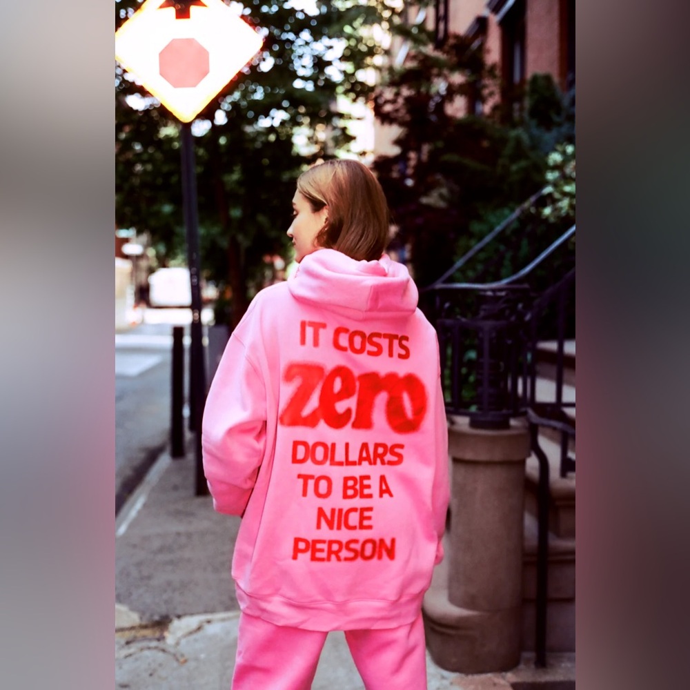 The Mayfair Group It Costs $0.00 To Be A Nice Person® Pink Hoodie